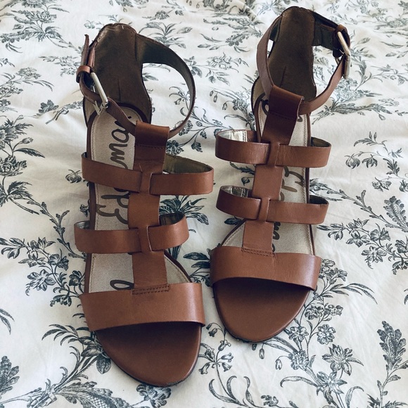SAM EDELMAN tan women’s wedge sandals - SIZE 10 - Picture 1 of 9